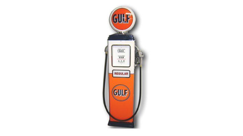 Gulf 1950 Erie Computer Gas Pump - white top