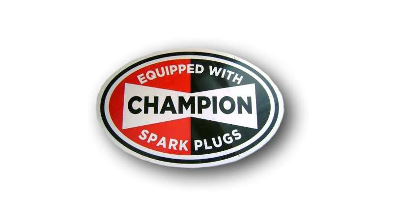 Champion Equipped Spark Plug Sign